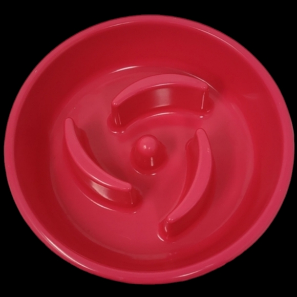 HARMONY PINK PLASTIC SLOW FEEDER DOG BOWL - Picture 2 of 4